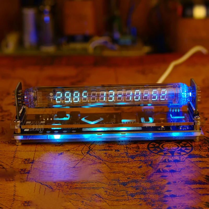 

Nixie Tube Table Clocks Vacuum-tube Digital Tabletop Glow Tube Clock Electronic Watches Room Decorating Items Office Desk Gift
