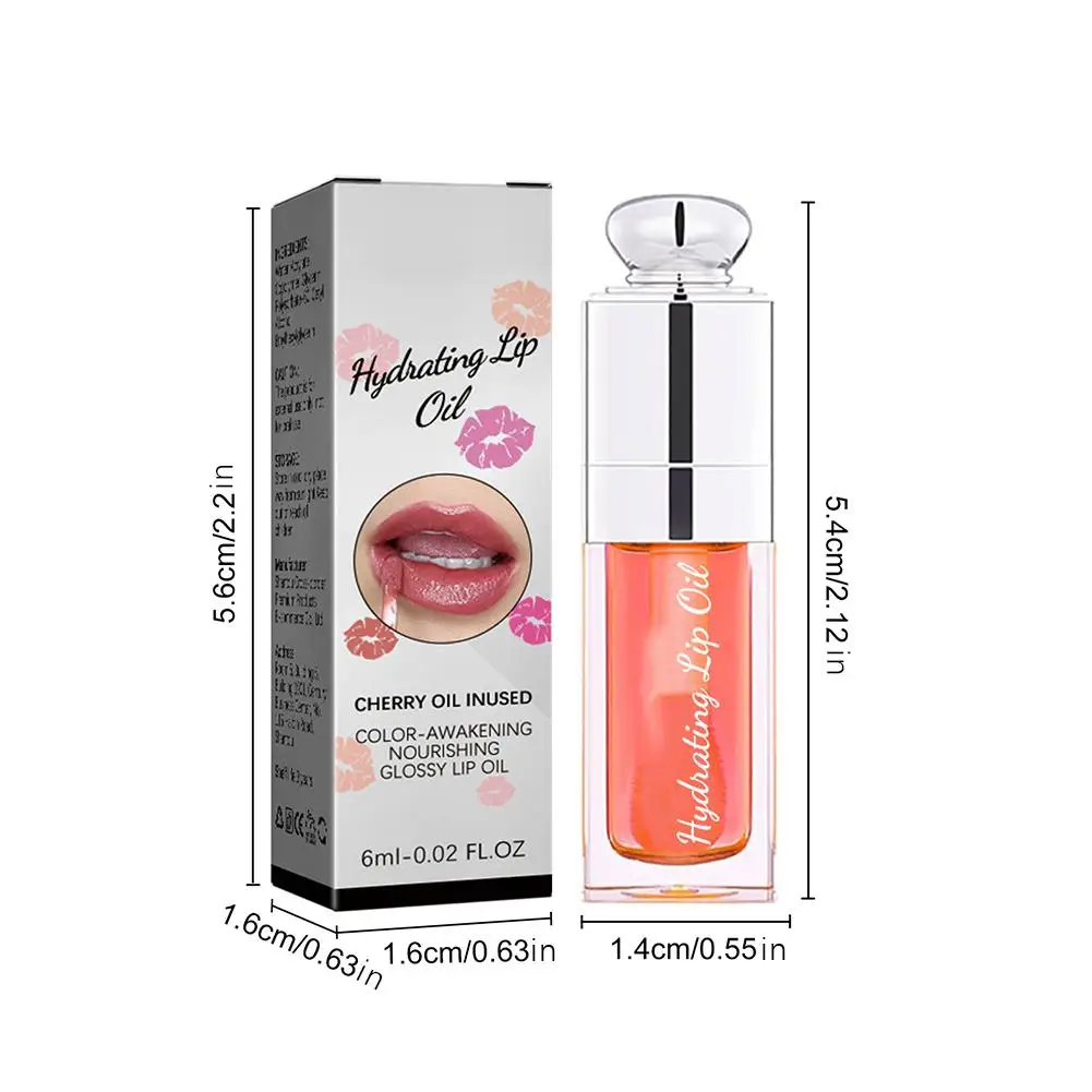 Brillo de aceite para labios, maquillaje hidratante no pegajoso, Sexy, brillante, imprimación con brillo, tinte, bálsamo labial, Cosméticos para el cuidado ﻿ Labio
