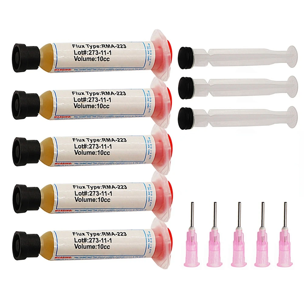 RMA-223 Schweißen Flussmittel Spritze Barrel Flussmittel PCB IC Handy Reparatur SMD Rework 10CC Spritze Barrel Löten Schweißen Öl