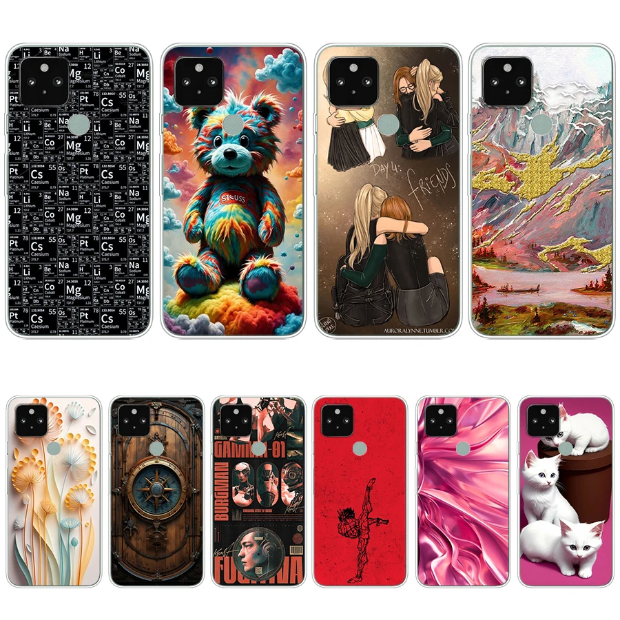 S5 colorful song Soft Silicone Tpu Cover phone Case for Google Pixel 4a 4G/5