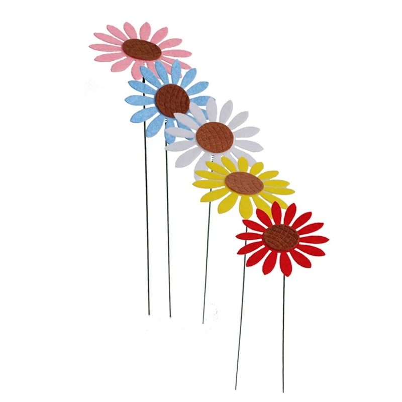 

12.6 Inch Colorful Sunflower 30 Pieces Metal Daisy Garden Stakes For Garden Yard Lawn Decoration (Sunflower) Durable