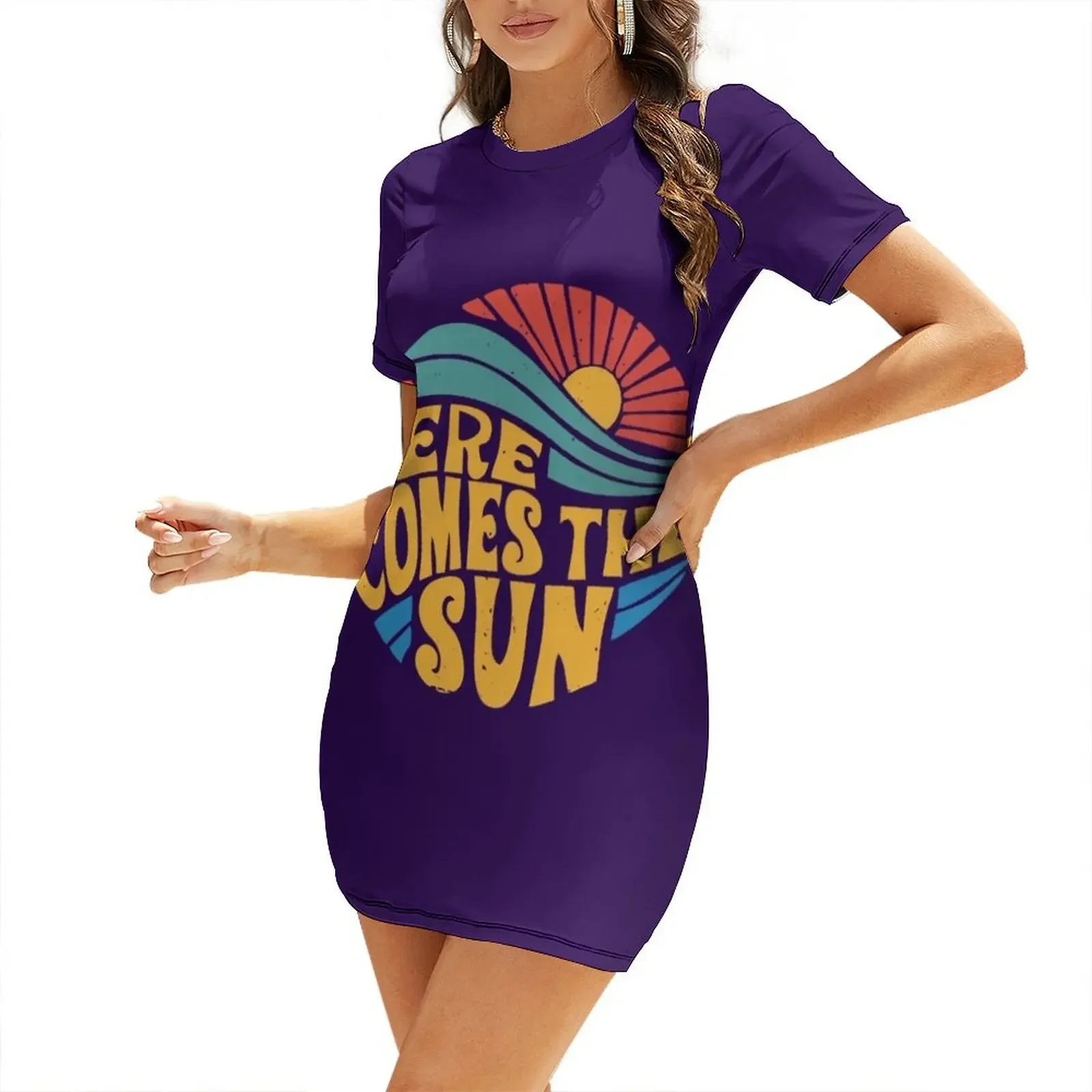 

Here Comes the Sun Short-Sleeved Dress dress women elegant luxury dress party night Dresses women's evening 2025