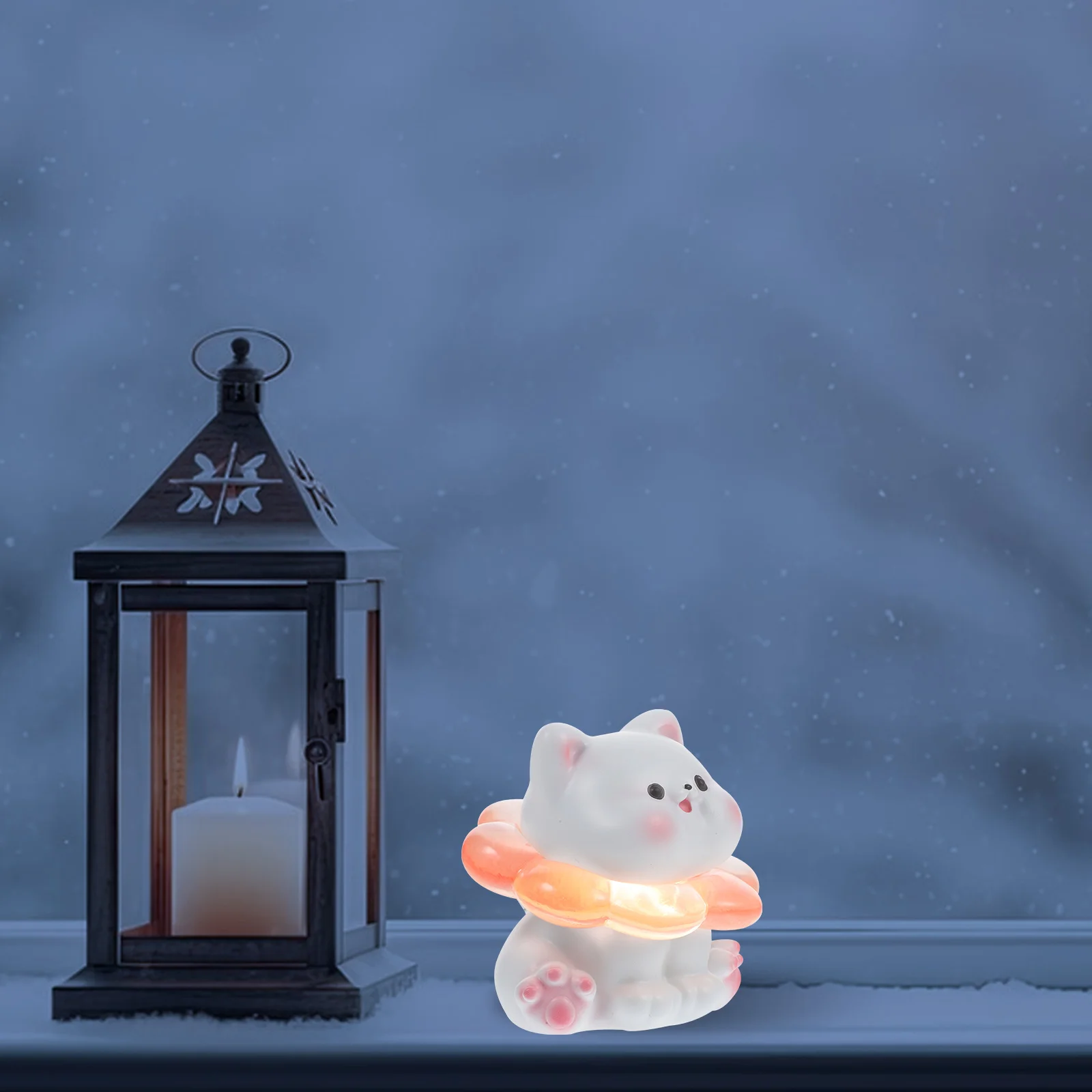 

Cat Ornaments Night Lights Lamp Bedroom Decor Artistic Cartoon Animal Lampshade Cute Bedside for Aesthetic Nightlight