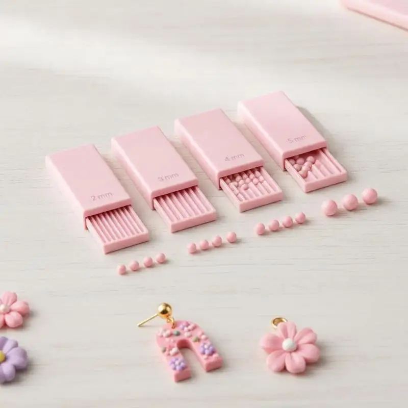 4Pcs Durable Clay Bead Roller 2-5mm Clay Glue Ball Making Tool for 3D Gel Flowers Polymer Clay Home DIY Art Craft