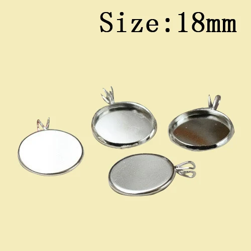 Wholesale 300PCS 10/12/14/16/18/20MM  The silver-plated tray base V time gem into the bottom tray diy Jewelry Accessories