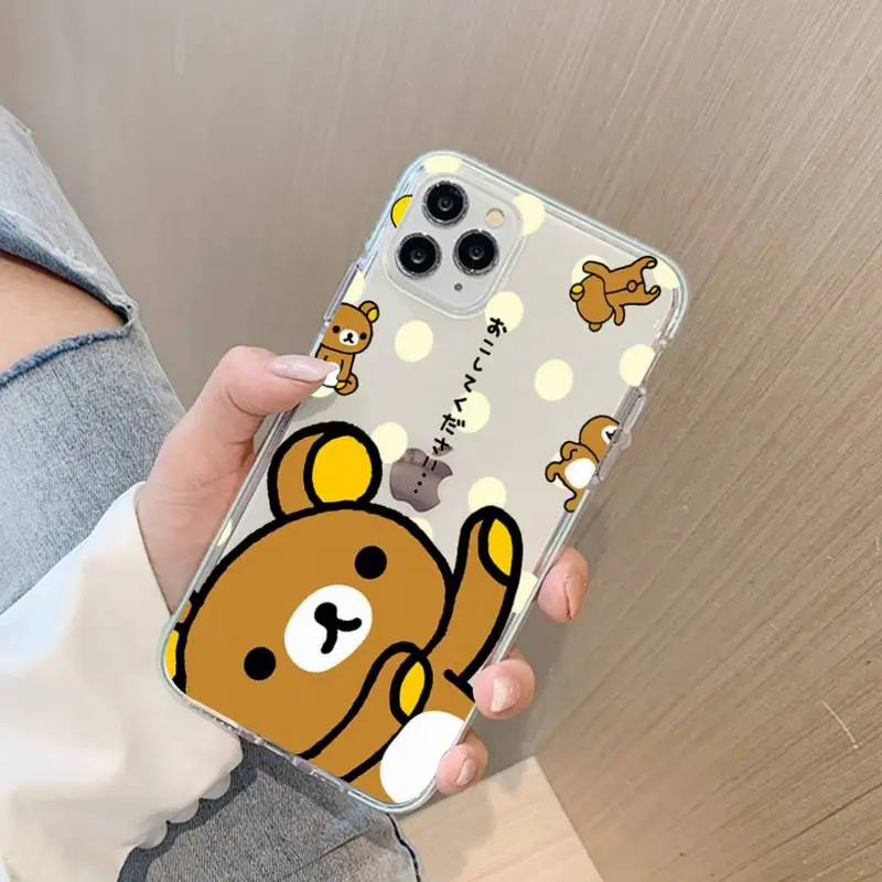 Rilakkuma Kawaii Phone Case For iPhone 11 12 13 14 Mini Pro Max XR X XS TPU Clear Case For 8 7 6 Plus SE 2020