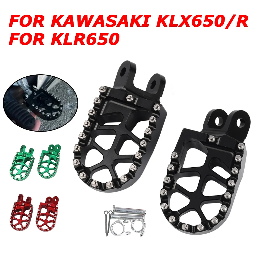 Motorcycle Accessories Footrest Footpegs Foot Pegs Pedals For KAWASAKI KLX650 R KLX650R KLR650 KLR 650 KLX 650R KLX 650 R 1996