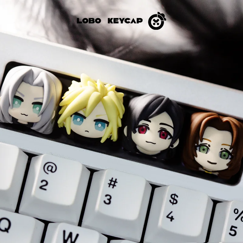 Final Fantasy Vii Keycap Cloud Strife Sophiroth Cartoon Keycap Game Characters Resin Mechanical Keyboard Single Anime Keycap Esc