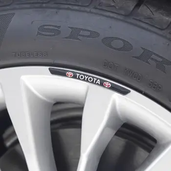 4ks hliníkové samolepky na náboj kola, odznaky a ráfky pneumatik, dekorace pro Toyota Corolla Camry RAV4 CHR Yaris Prius Prado Auris Avensis 6 nejlepší prodej Černý znak Toyoty Prado - №3