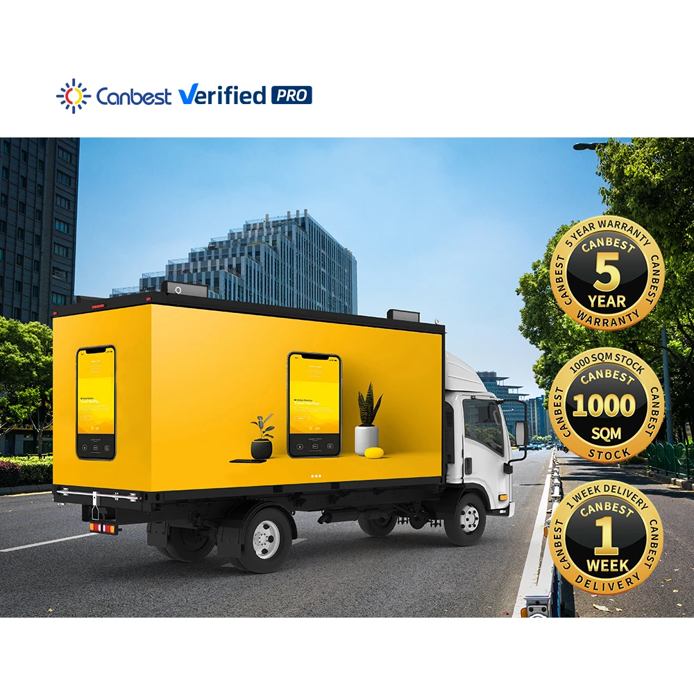 Canbest High Brightness Outdoor Mobile Truck Box Led Advertising Display Digital Seamless Led Screen Billboard Sign