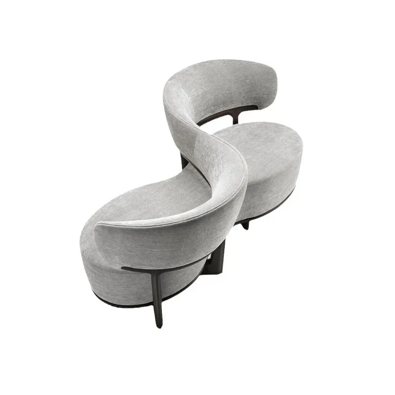 

Nordic light luxury designer streamer sofa chair post-modern simple fashion Internet celebrity studio leisure S-shaped sofa