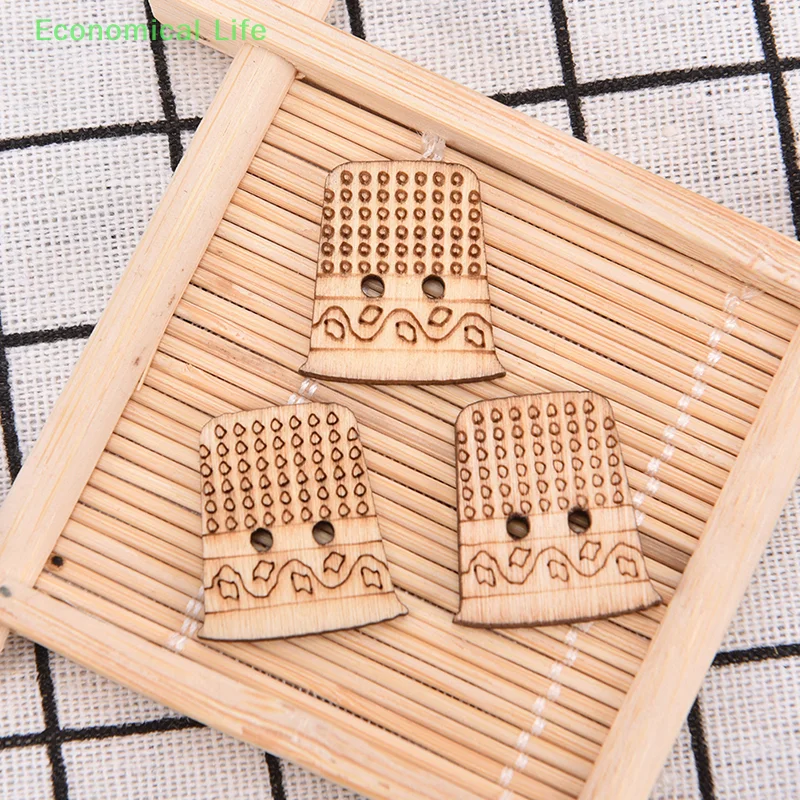 50pcs Mixed Natural Sewing Tool Wooden Handmade Buttons Scrapbooking Carft For Decoration 18-30mm