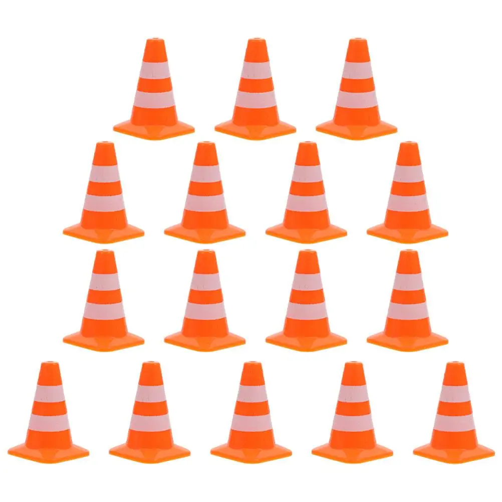 

16pcs Traffic Cone Accessories Miniature Barricade Cones Educational Toys Road Construction Signs Safety Kids Playsets