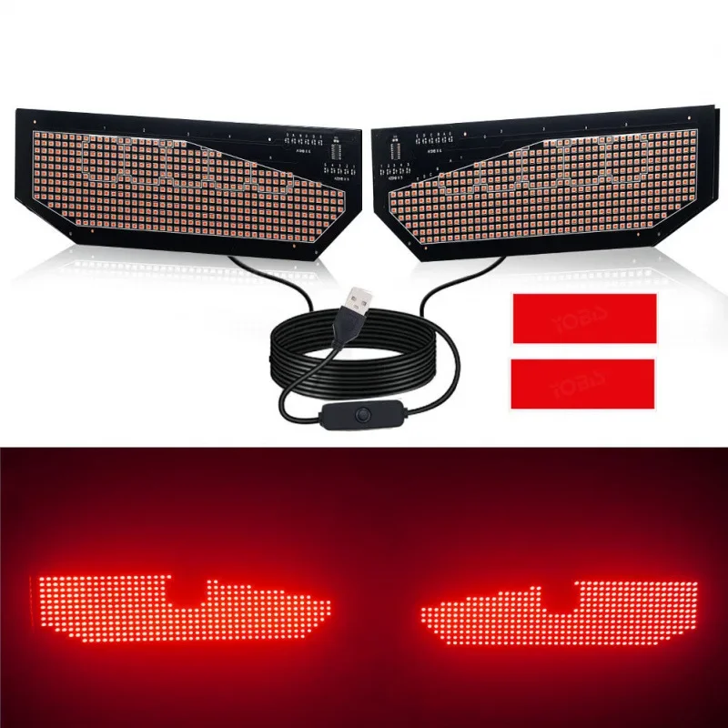 2PCS Devil Eyes Light Car Window Flexible LED Display Screen Matrix Pixel Panel Demon Dynamic Eye Light For Car Truck Windshield