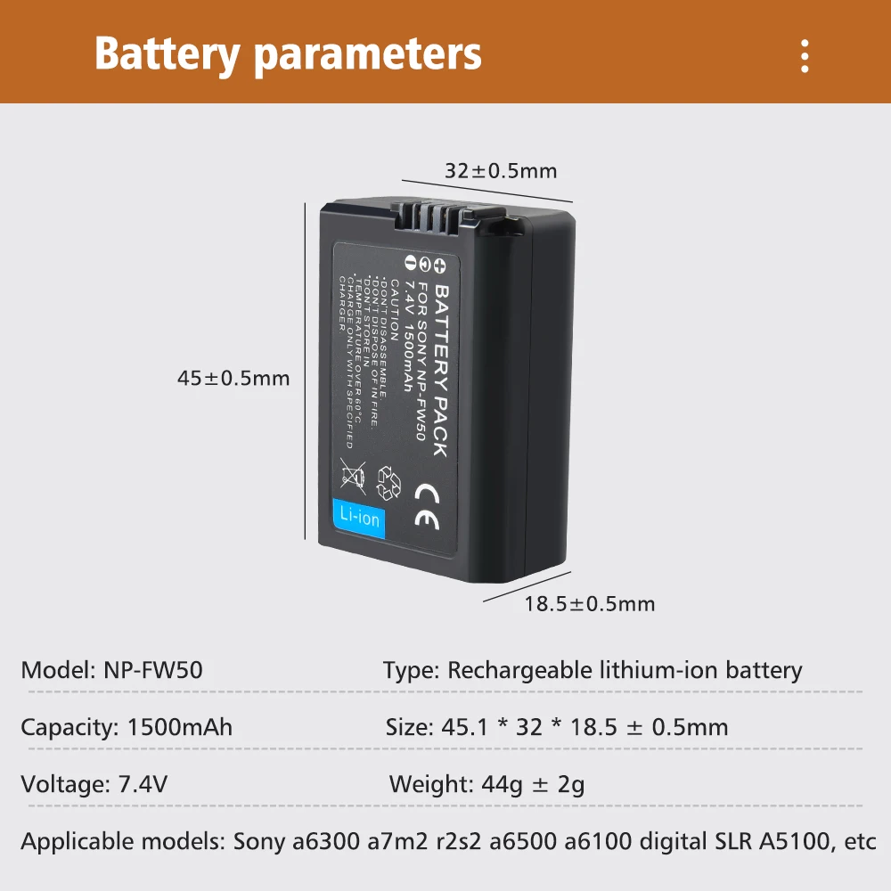 NP-FW50 NP FW50 USB Battery+LCD USB Charger Box for Sony Alpha a6500 a6300 a6000 a5000 a3000 A7 A7M2 A7R 7SM2 7M2 ZV-E10 E10L