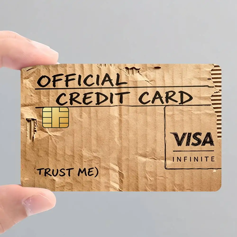 Funny Interesting Cardboard Money Card Stickers for Bank Access Protective Waterproof Film Cover Sticker Surprise Gift