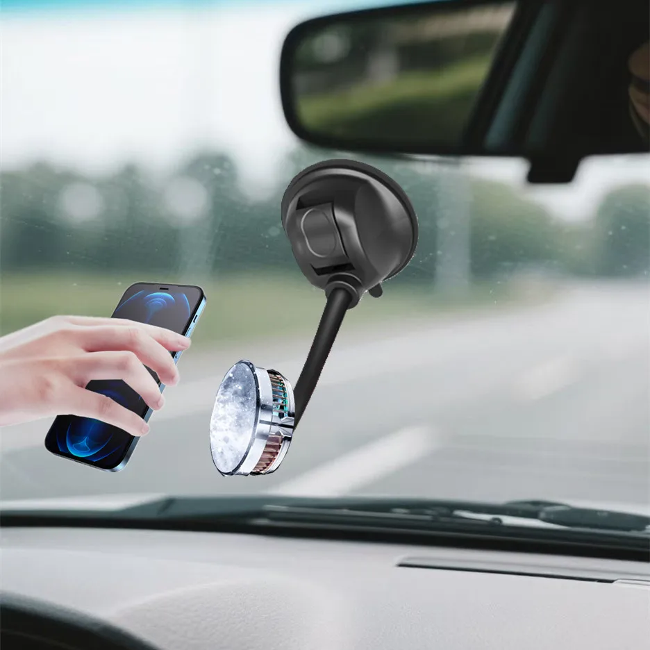 

Sucker Magnetic Radiator Air Cooler Support Fan Cell Phone Cooling Mac Safe Car Phone Holder Dashboard For iPhone Magsafe