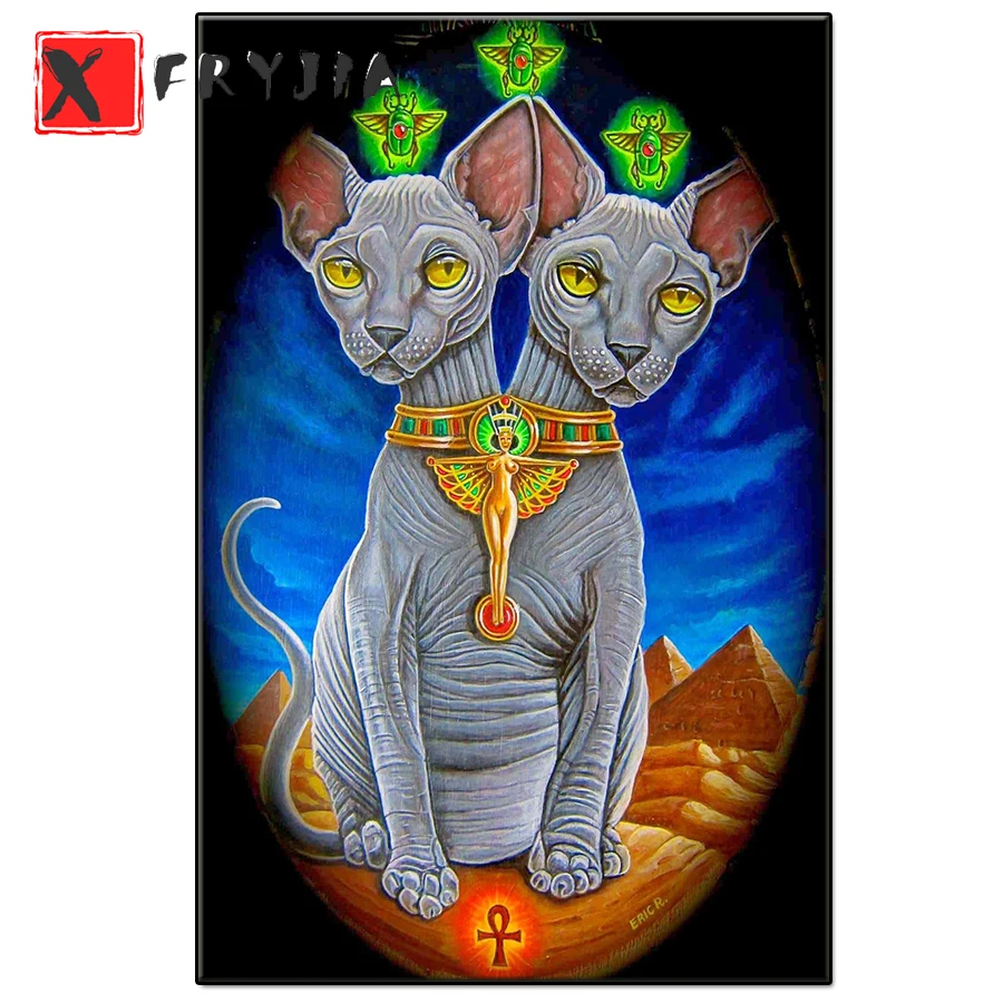 5D full round square diamond Sphynx embroidery pictures rhinestones icon diamond painting mosaic art animal home decoration