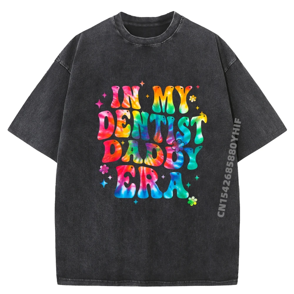 

Dentist Fathers Day Harajuku Men Clothing Printing Tees Mens Breathable Washed Shirt Mens Cotton Graphic Tees