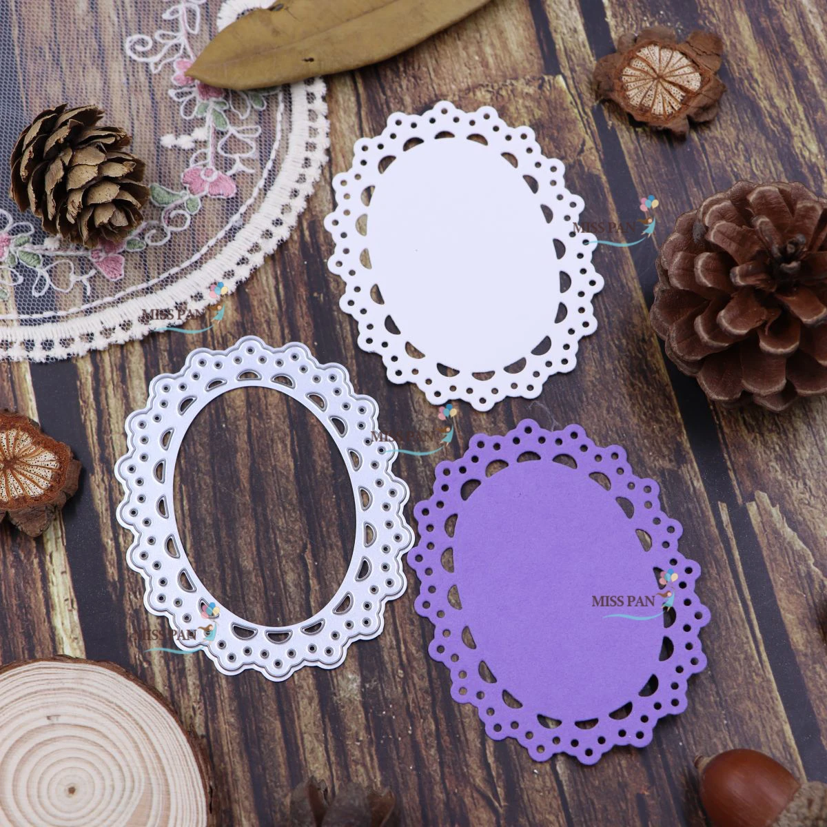 

Ellipse Frame Metal Dies Cutting for Scrapbooking Embossing DIY Manual Photo Album Decor Knife Mold Craft Stencils