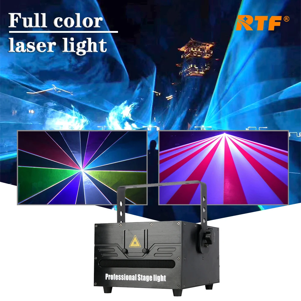 Full Color Animation 10W RGB Laser Light Logo Text DMX512 Control Laser Lights Customizable Logo