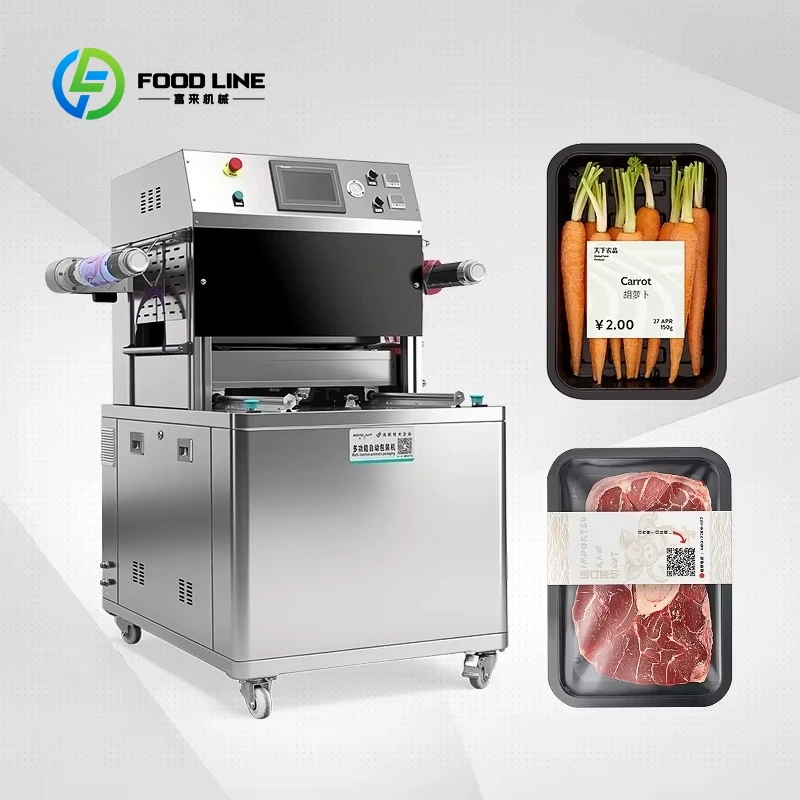 Customized High Quality Vacuum Tray Sealer MAP Modified Atmosphere Packaging Machine for Seafood Fresh Keeping and Sealing