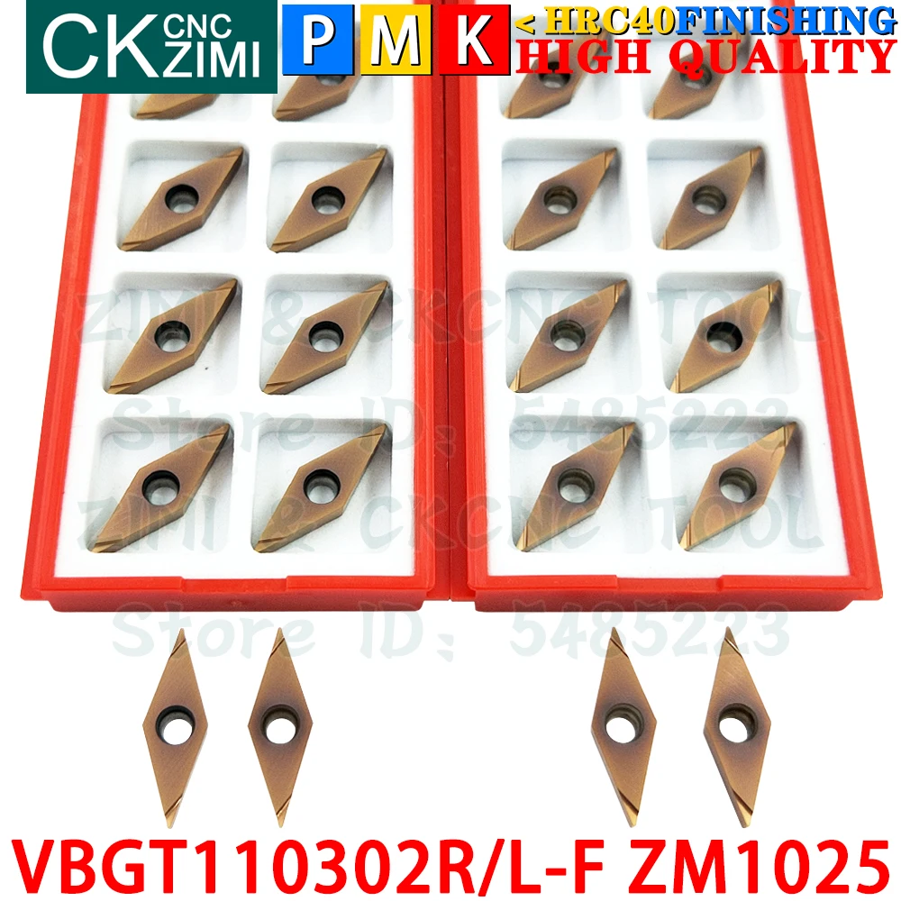 VBGT110302R-F VBGT110302L-F ZM1025 Carbide Inserts Finishing External Turning Inserts Tool VBGT CNC Grooving Metal Cutting Tools