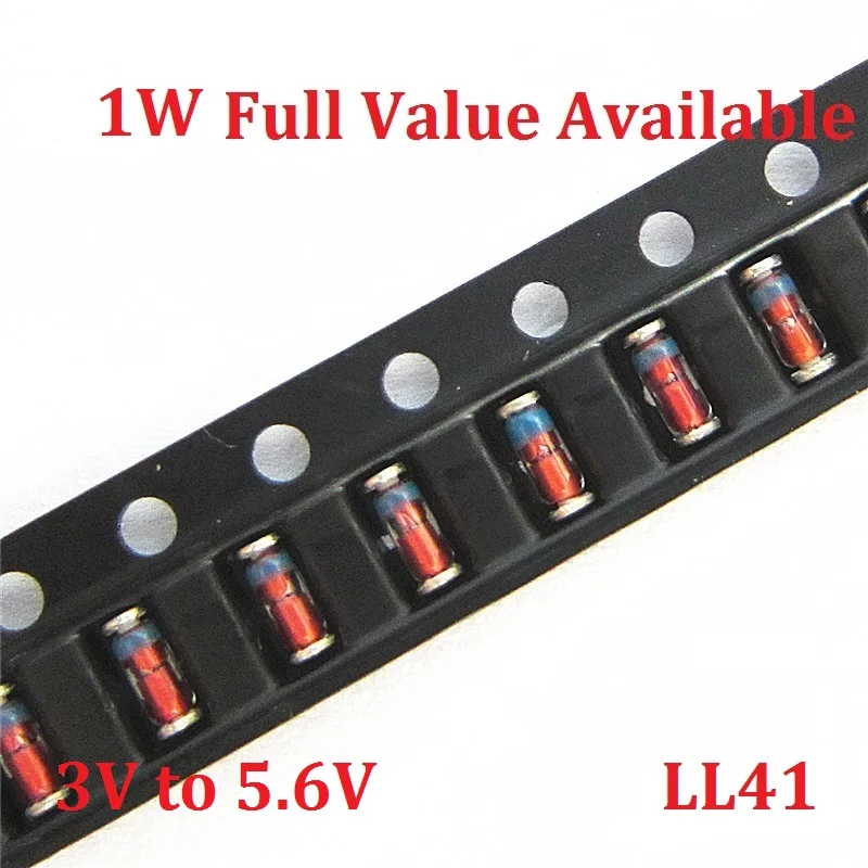 50PCS 1W Zener Diode ZM4727A 3V/ ZM4728A 3.3V/ ZM4729A/3.6V  ZM4730A/3.9V ZM4731A/4.3V ZM4732A/4.7V ZM4733A/5.1V ZM4734A/5.6V