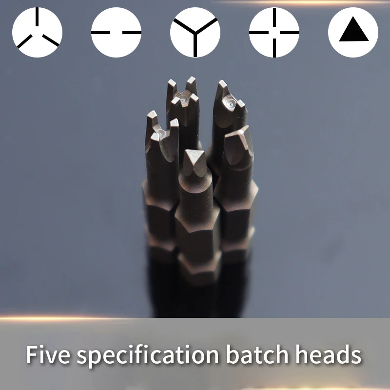 5Pcs Special-shaped Screwdriver Set 50mm U-shaped Y-Type Triangle Inner Cross Three Points Screwdriver Bit Tool