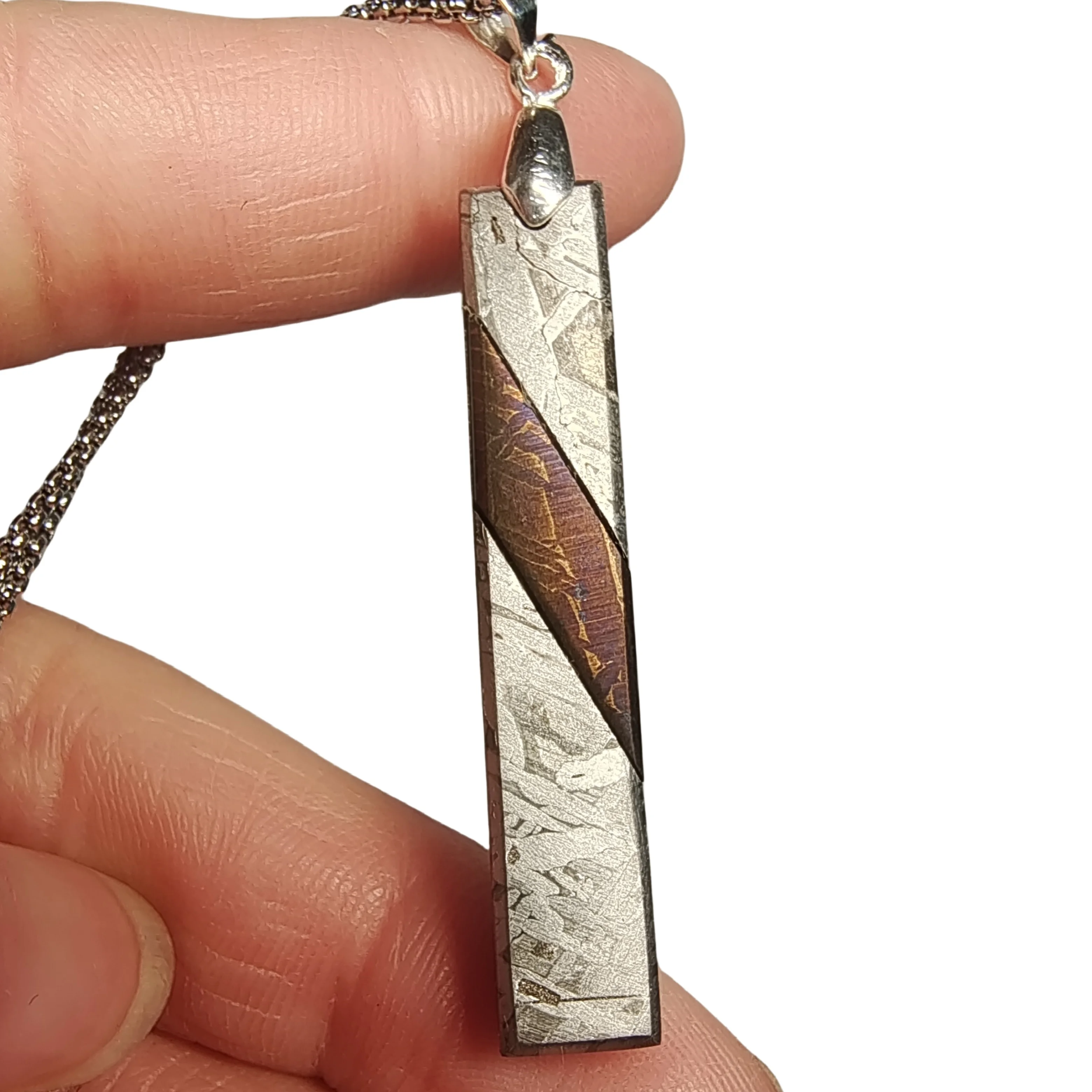 

16.3g Natural Iron Meteorite Material Pendant Muonionalusta Iron Meteorite Necklace Meteorite Specimen Collection -QD302