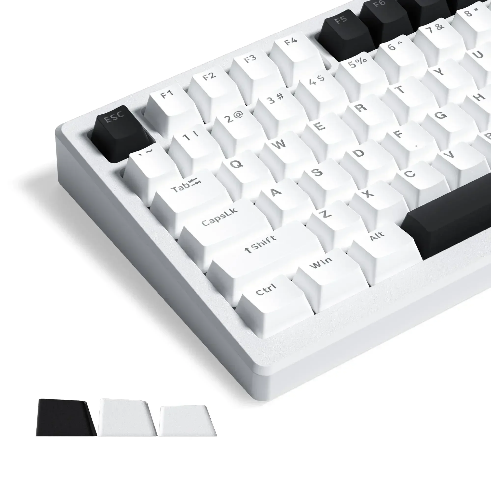 

166 Key White Black Double-shot Keycaps Profile Kit Backlit Key Cap for MX Switches Mechanical Gaming Keyboard