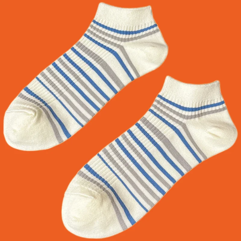 Chaussettes Courtes en Coton à Rayures pour Homme, 1/3 Paires, Dépistolet ant, Absorbant la Sueur, Respirantes, Basses, Fines, d'Été, Nouvelle Collection, 2024