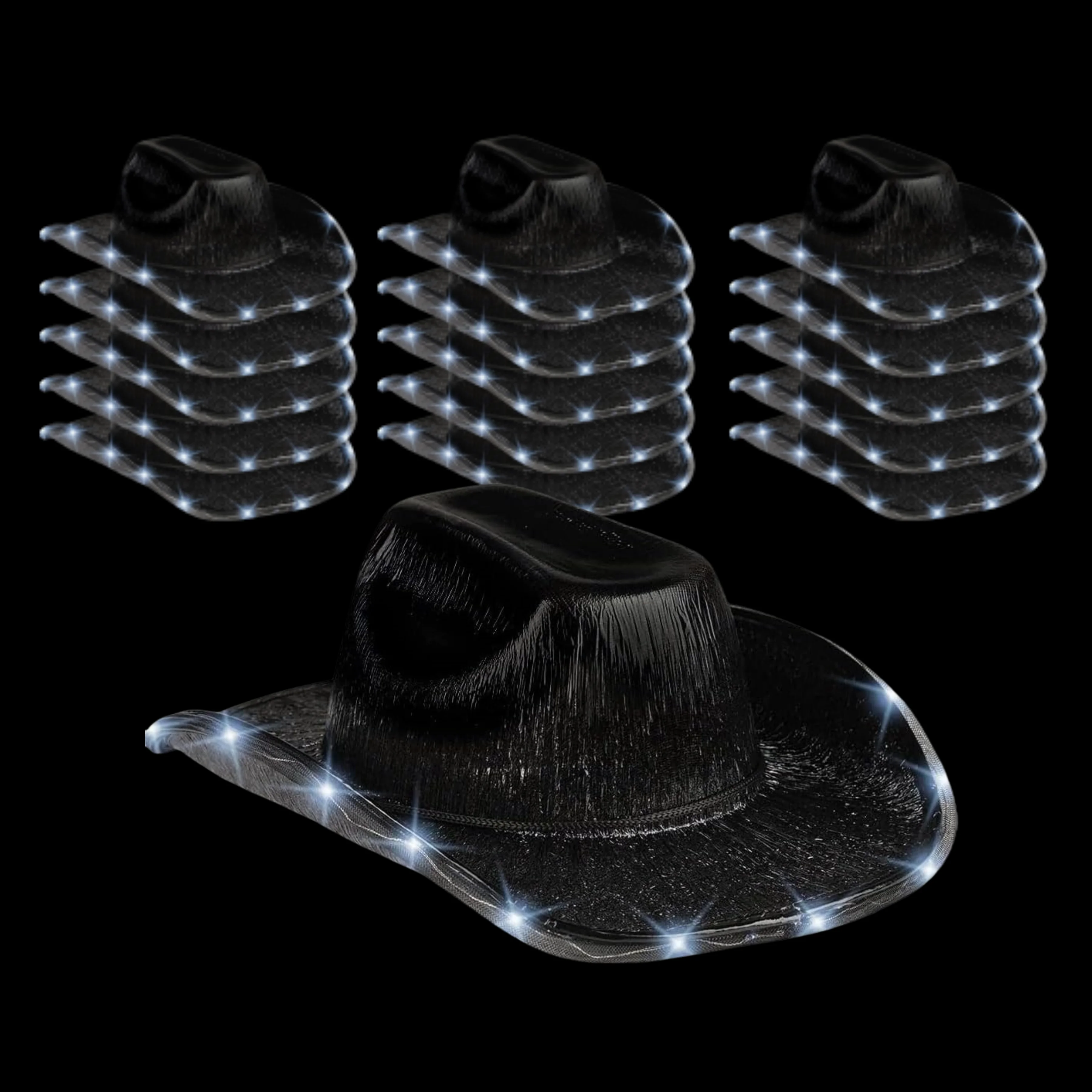 1177 Unisex Cowboy Hat Light Up Flashing Led Brim Fun For Wedding 6/8/12PACK Light Up Cowboy Hats LED Wedding Hats Neon  main image 3