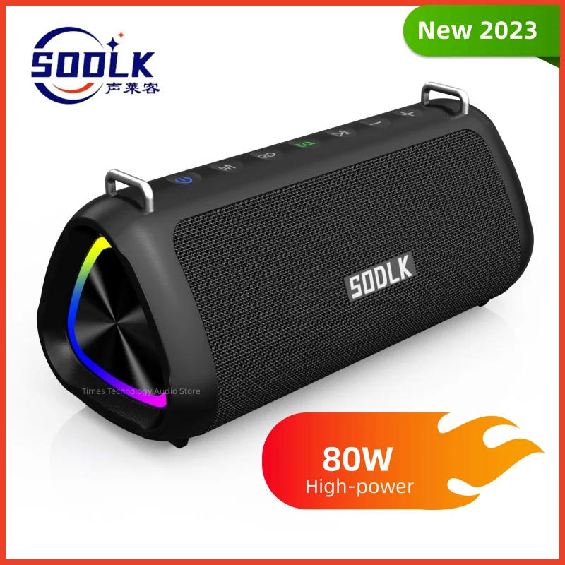 

SODLK T18 Phantom 80W High-power Outdoor Karaoke Machine Portable Wireless Bluetooth Speakers 10000mAh Battery Long Battery Life