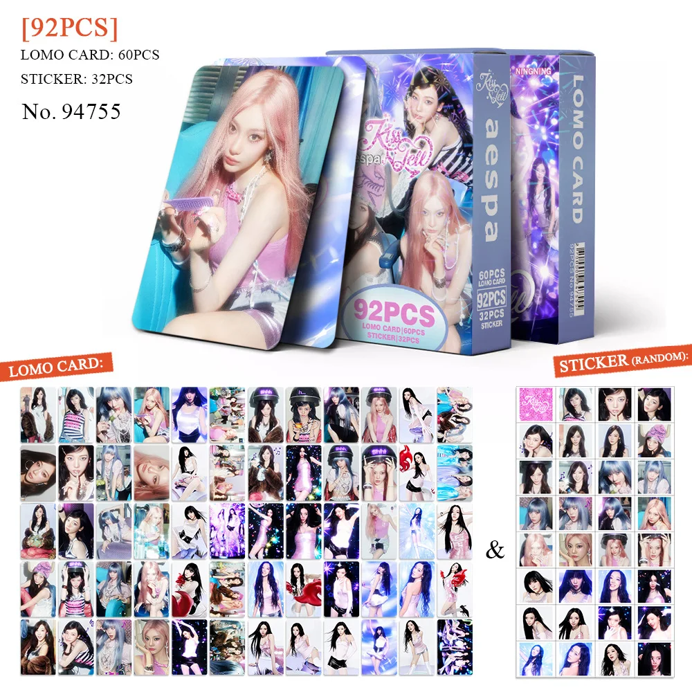 92pcs New Album KISS N TELL Photocards Stickers Kpop Merch Lomo Cards Set Fans Collection Cards Gifts