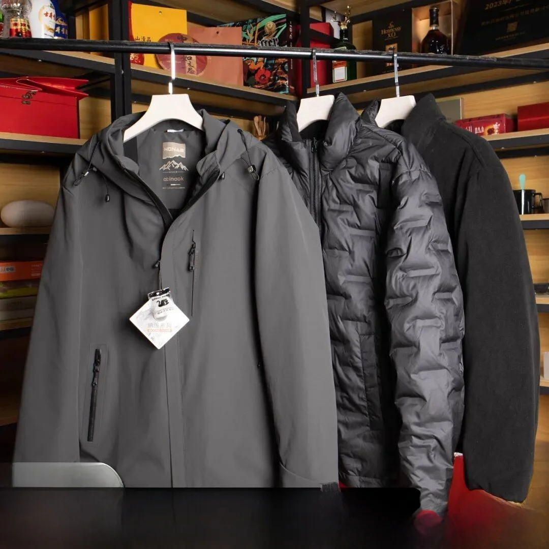 Polar Cold Resistant 90 White Goose down Detachable Inner  Tee-In-One Winter Men's down Jaet Outdoor Casual Sle