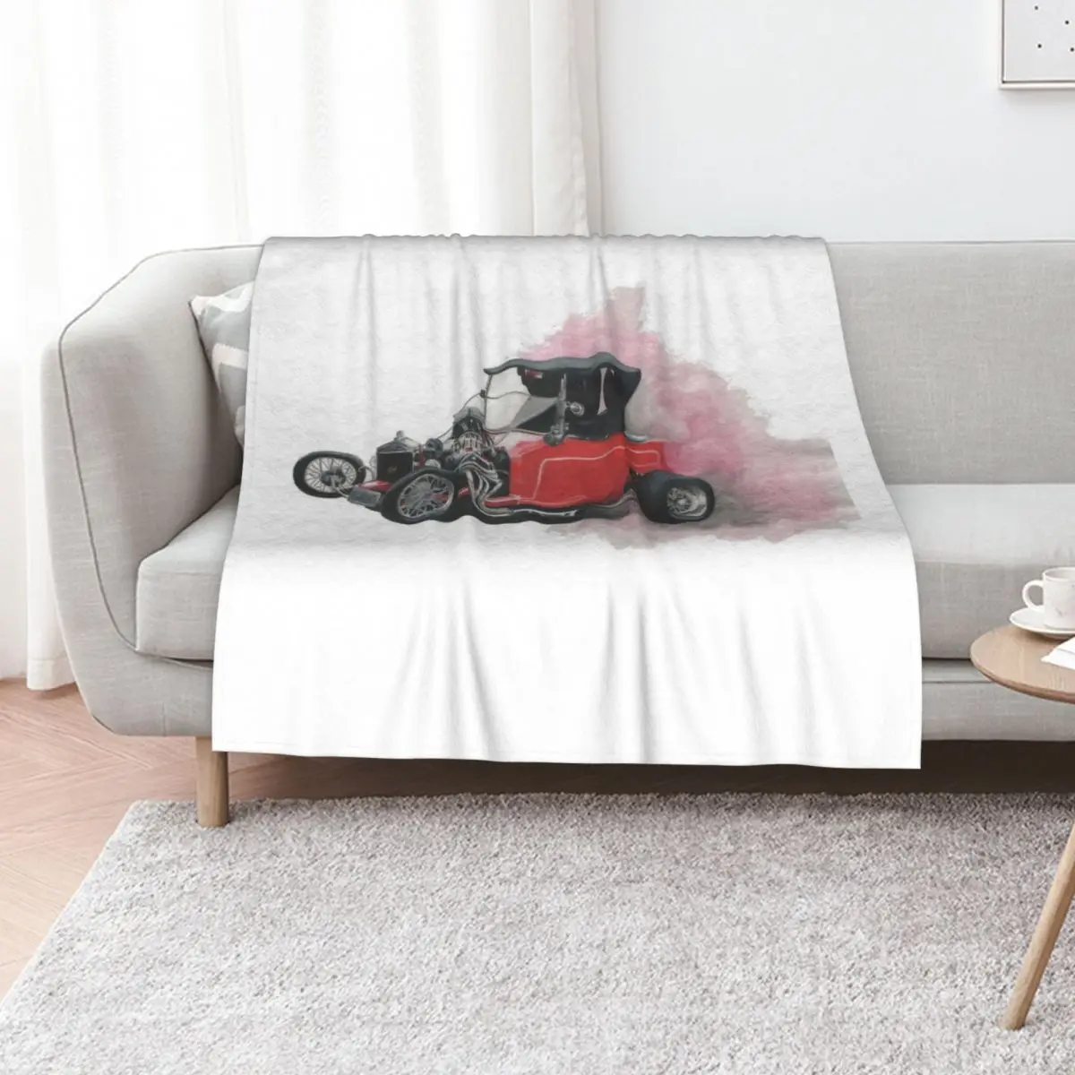 Red T bucket Throw Blanket Retros Thermal for winter Comforter decorative Custom Blankets