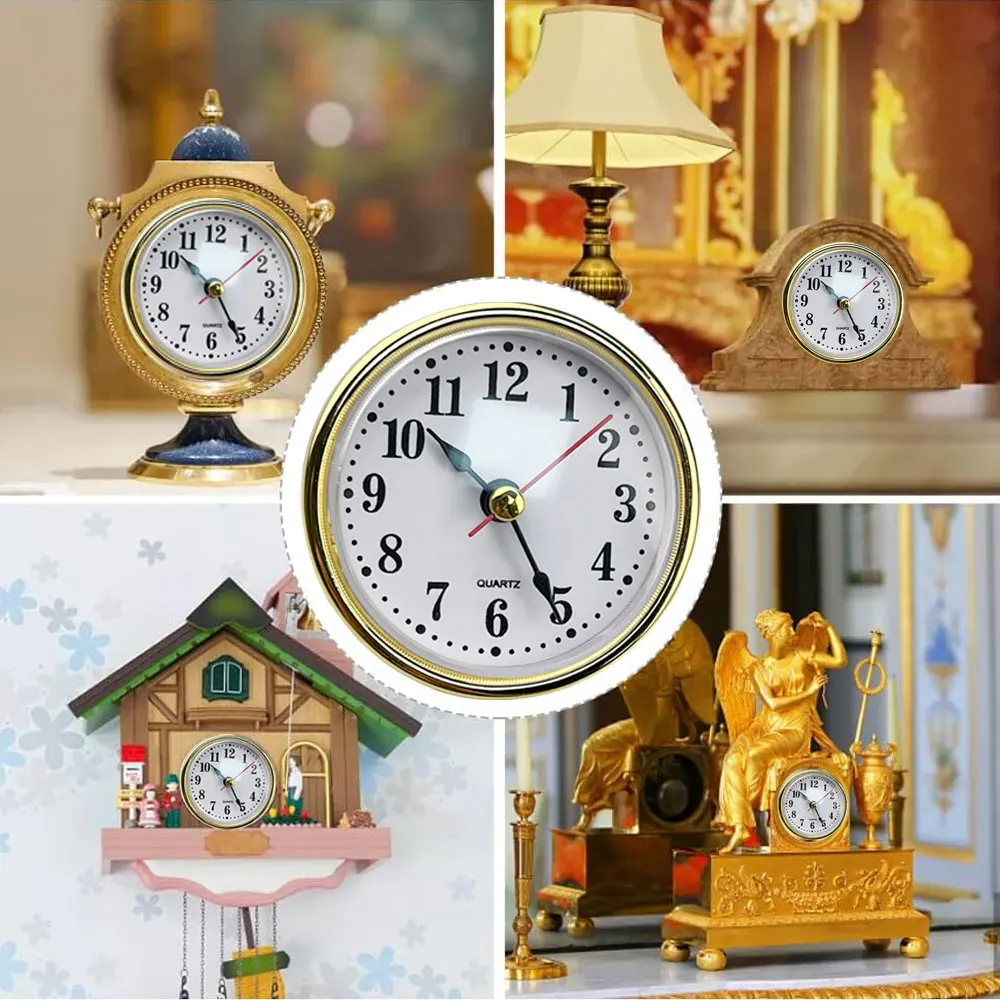 1Pc Classic Clock Craft Quartz Movement 2-1/2" (65mm) Round Clocks Head Insert Little Clock Arabic Numbers Wall Clock Home Decor