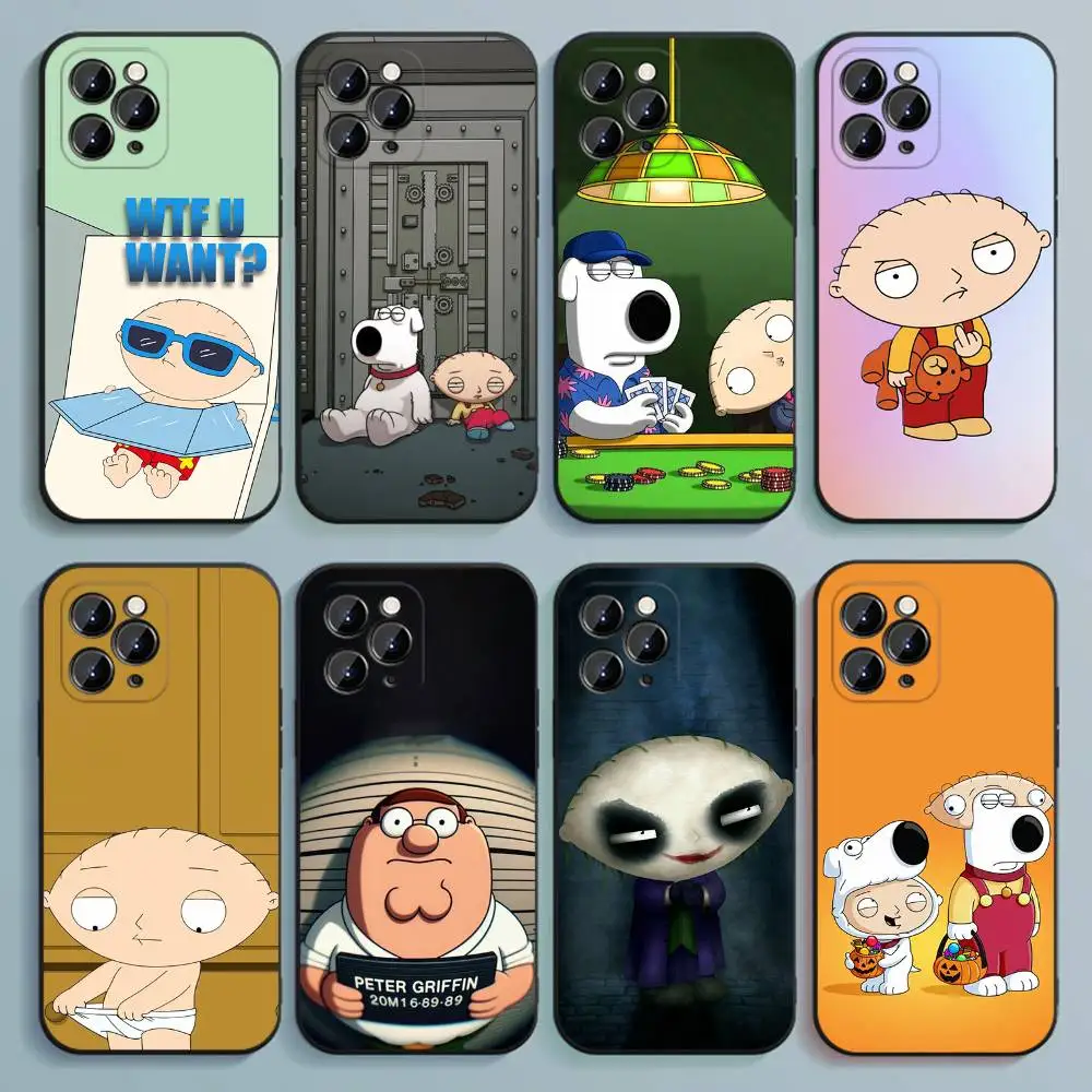 

F-Family f-Funny Guy Phone Case For iPhone 17,16,15,14,13,12,Pro,Max,Plus,E,SE4,Air,Mini Black Soft Cover