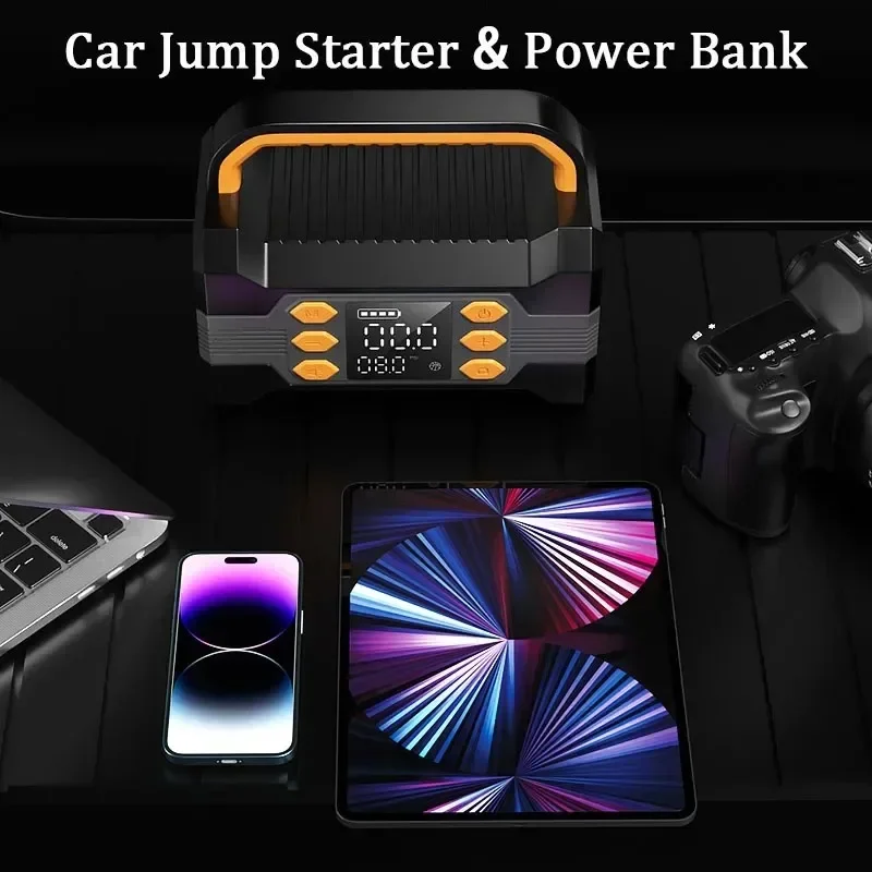 New Car Jump Starter Air Pump Multifunction 4-in-1 Air Compressor Starting Device Mobile Power Battery Emergency Power Supply