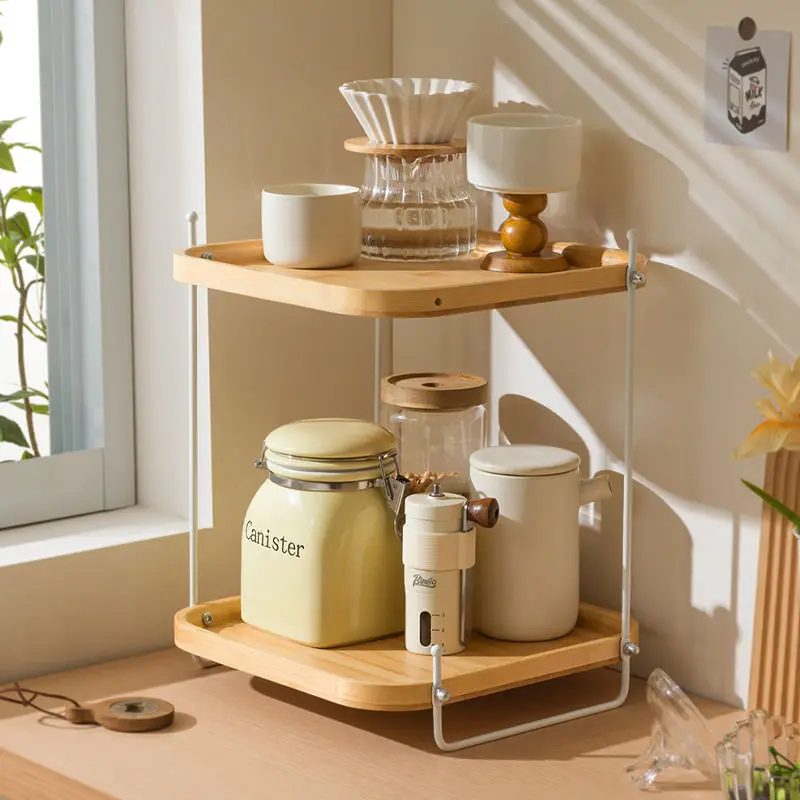 

Home Cup Rack & Storage Shelf - Desktop Tea Cup Organizer, Tea Set Tray, Kitchen Sideboard Water Cup Holder