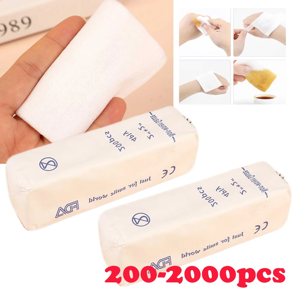 

200-2000 шт. марлевый коврик, хлопковая аптечка, аварийная повязка на рану, стерильный марлевый коврик 5*5 см