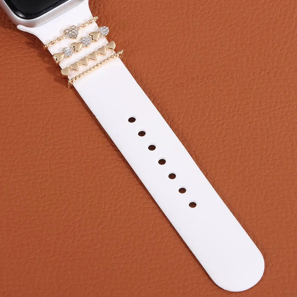 Creative สร้อยข้อมือเพชรนาฬิกาเครื่องประดับสําหรับ Apple Watch Band สายรัดข้อมือ Charms แหวนตกแต่งสําหรับนาฬิกาสมาร์ท