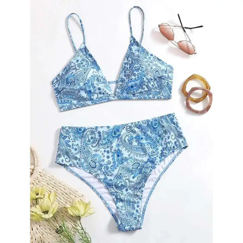 

New Plus Size Split Swimsuit for Women, New Printed Bikini, Sexy Deep v Gathering Bikini for Women Summer Elegantes Casual Y2k