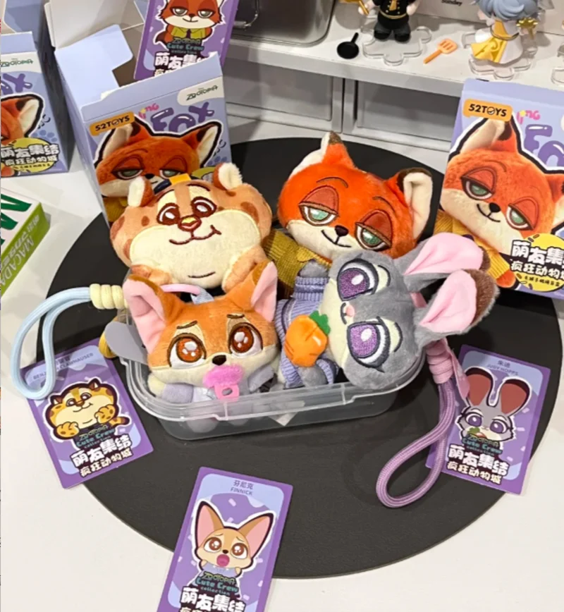 재고 있음 정품 52TOYS 주토피아 얼라이즈 어셈블 시리즈 봉제 인형 휴대폰 스트랩 블라인드 박스 선물