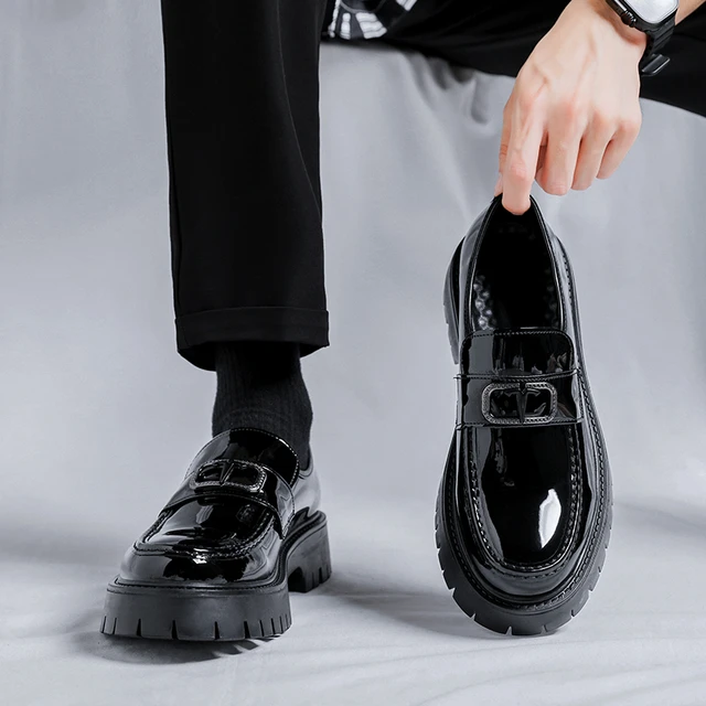 Mocasines de estilo ingles para hombre zapatos de trabajo de suela gruesa informales formales de negocios moda coreana AliExpress