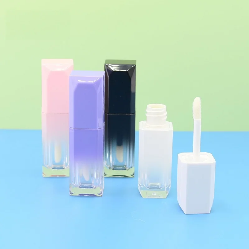 Lip Gloss Containers Empty 5ml Gradual Change Black Pink Purple White Cosmetic Packaging Plastic Sample Lipgloss Bottles