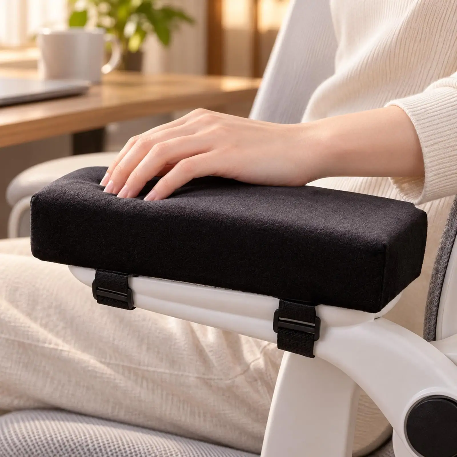 Memory Foam Office Chair Armrest Pad Supportive Gaming Chair Armrest Pillow Contoured Forearm Support Pad Ergonomic for Gamers