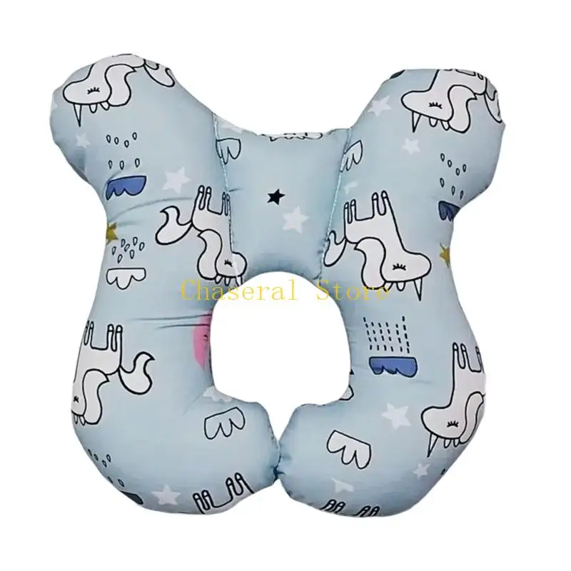 E7CE Portable Baby Neck Rest Pillow For Strollers Plane Ergonomic Sponge Headrest Pad