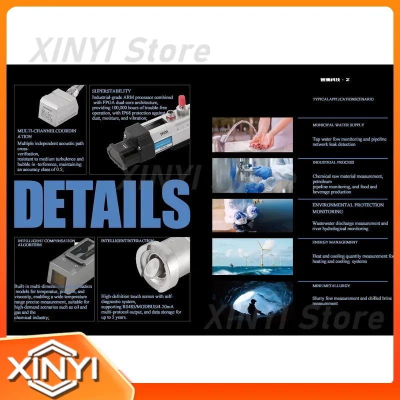 for Great Instrument HVZR Dual Channel Plug-in Stainless Steel Ultrasonic Insertion Flow Meter High Accuracy Fluid Water